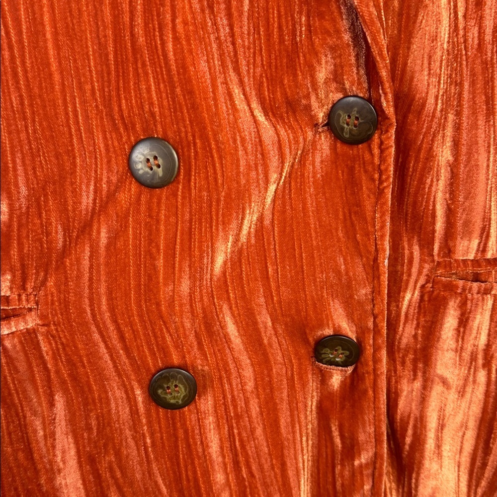 NWOT Free People Daria Crinkle Velvet Long Blazer XL Cinnamon Slouchy Oversized - Picture 6 of 16
